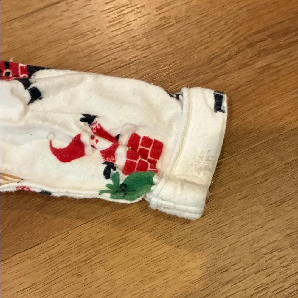 The Company Store Kids 100% Cotton Flannel Pajama‎ Set - White, Santa Reindeer